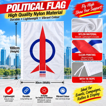 DAP Democratic Action Party Flag 80x100cm DAP Banner PG火箭党旗 #9021